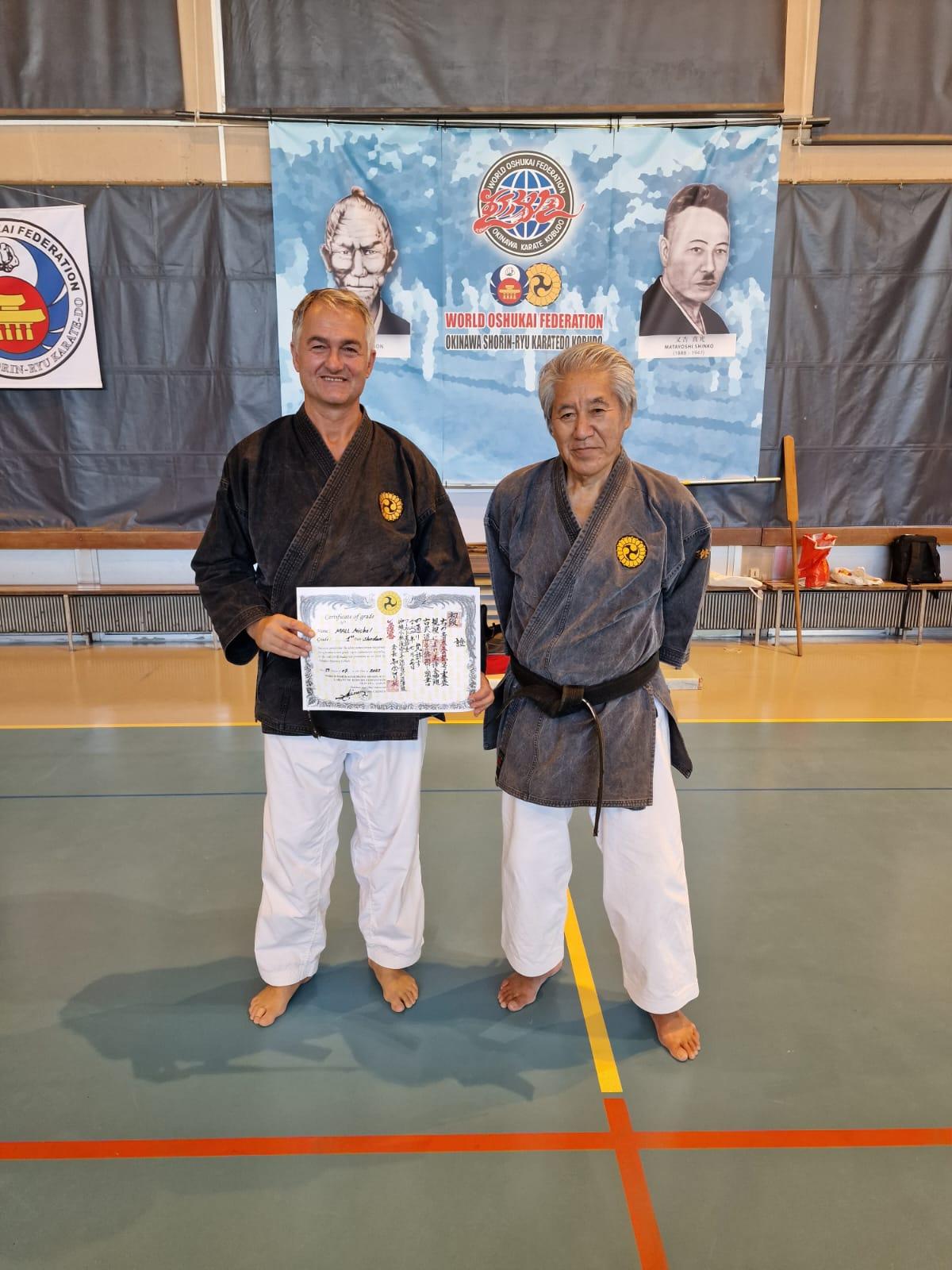 Michel 1er dan kobudo Oshukai